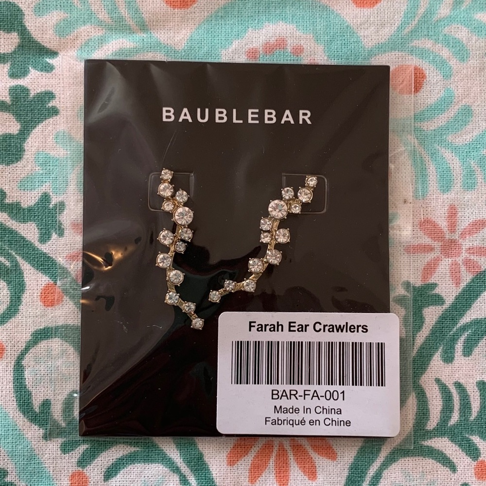 🆕 BaubleBar Farah Earrings Ear Crawlers Gold NWT